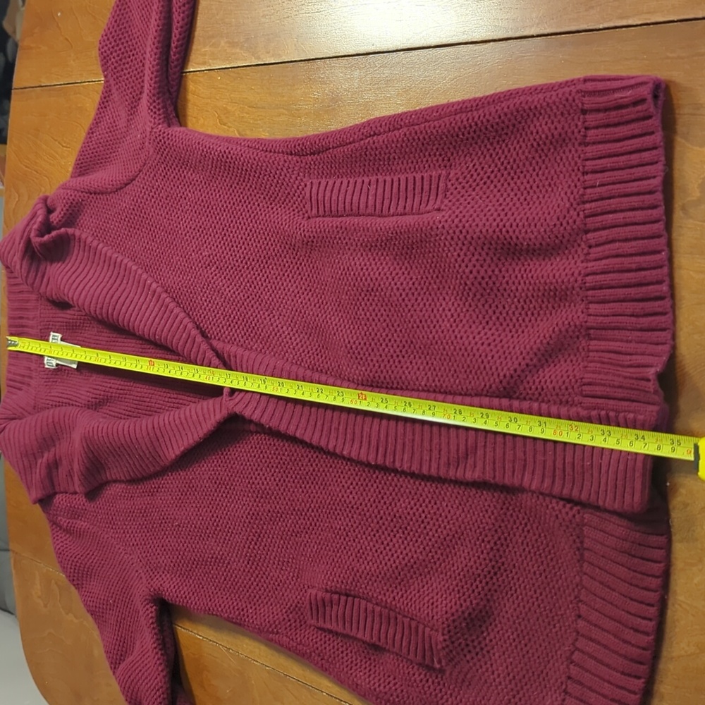 Duluth Trading Co Long Cardigan Medium Burgandy - Picture 9 of 13